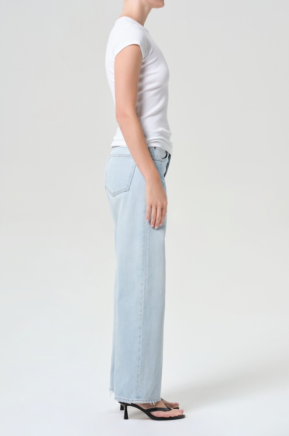 AGOLDE Jean large à taille basse en coton Low Rise Loose Femme BLEU CLAIR 5