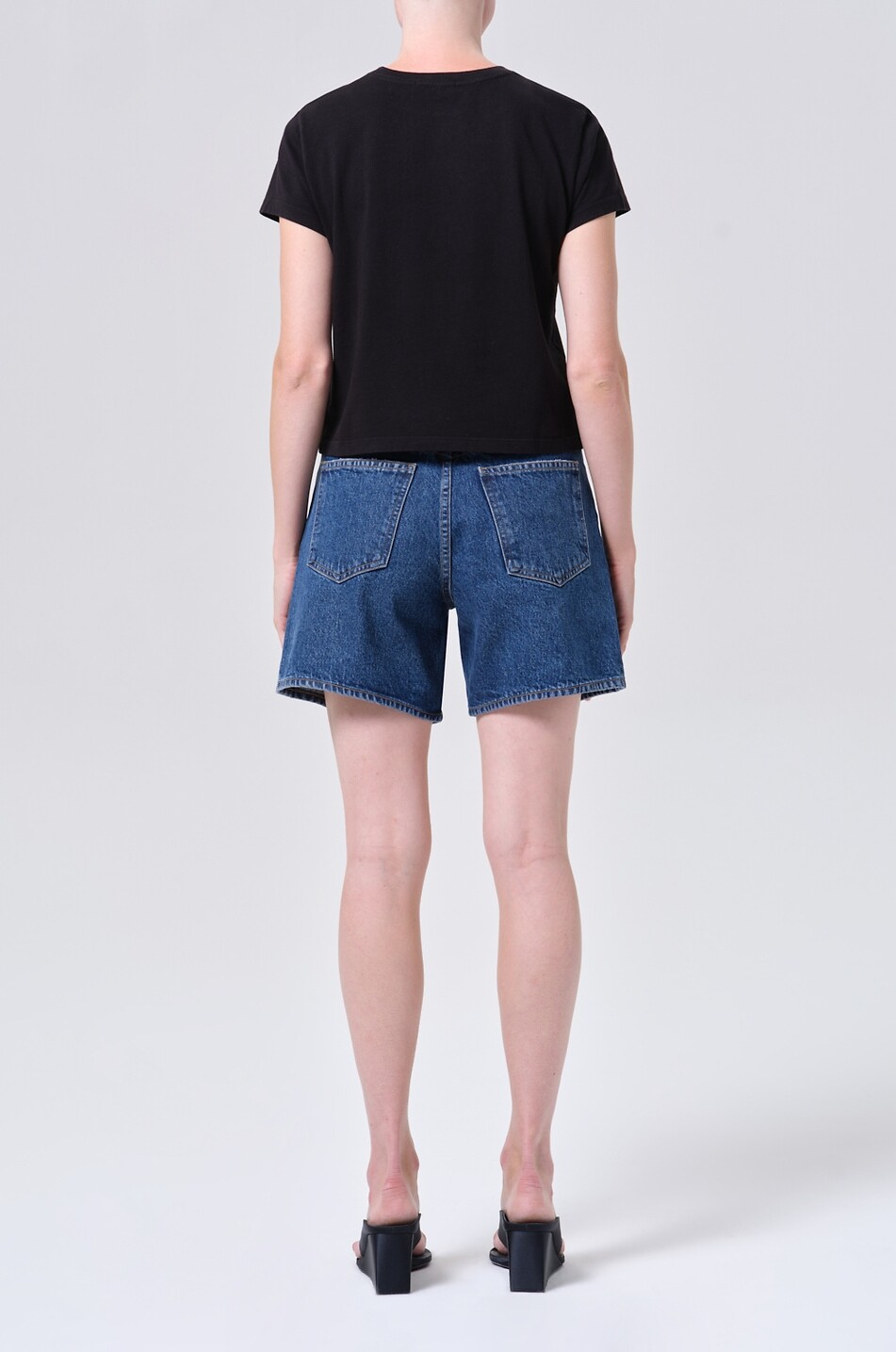 AGOLDE Dame regenerative cotton denim shorts Women DARK BLUE 3