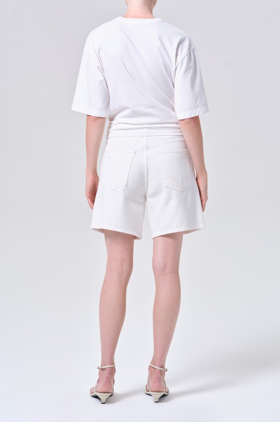 AGOLDE Short cotton shorts Dame Women WHITE 3