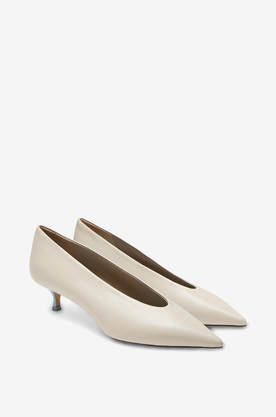 LE MONDE BERYL Babouche Kitten leather stiletto heels Women EGGSHELL 3