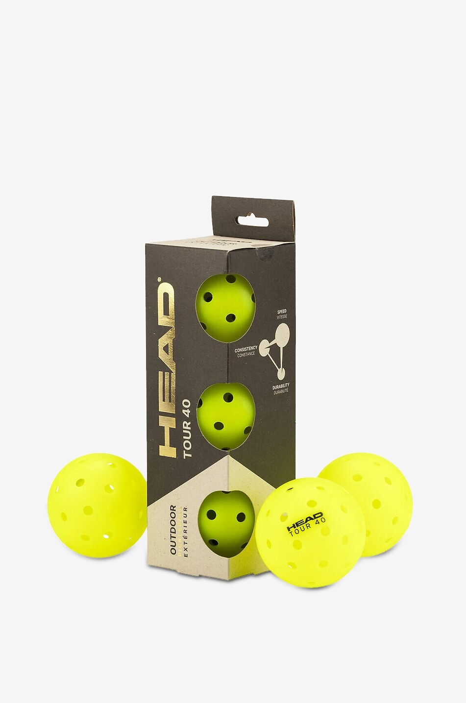 HEAD Head Tour 40 pickleball balls set of 3 Unisex Colourless 1