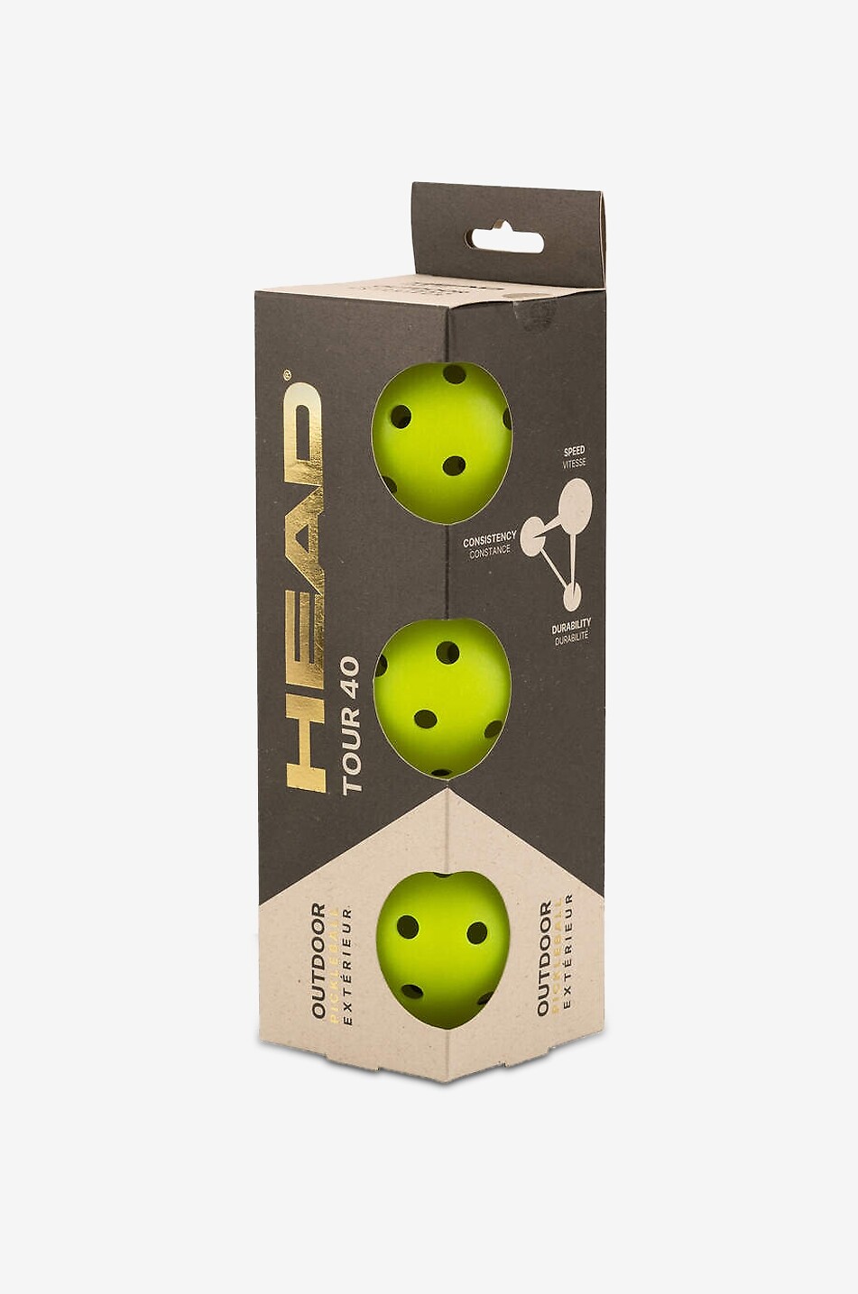 HEAD Head Tour 40 pickleball balls set of 3 Unisex Colourless 2