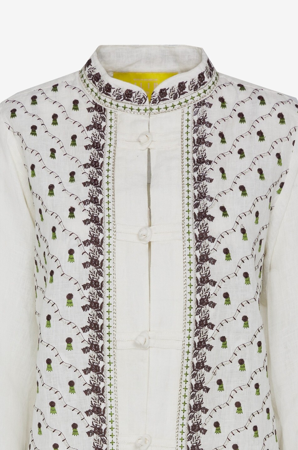 PHILIPPA 1970 Tina linen mandarin collar cropped jacket Women WHITE 3