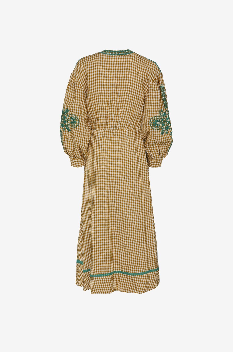 PHILIPPA 1970 Mindy checked linen flared maxi dress Women MULTI COLOURED 2