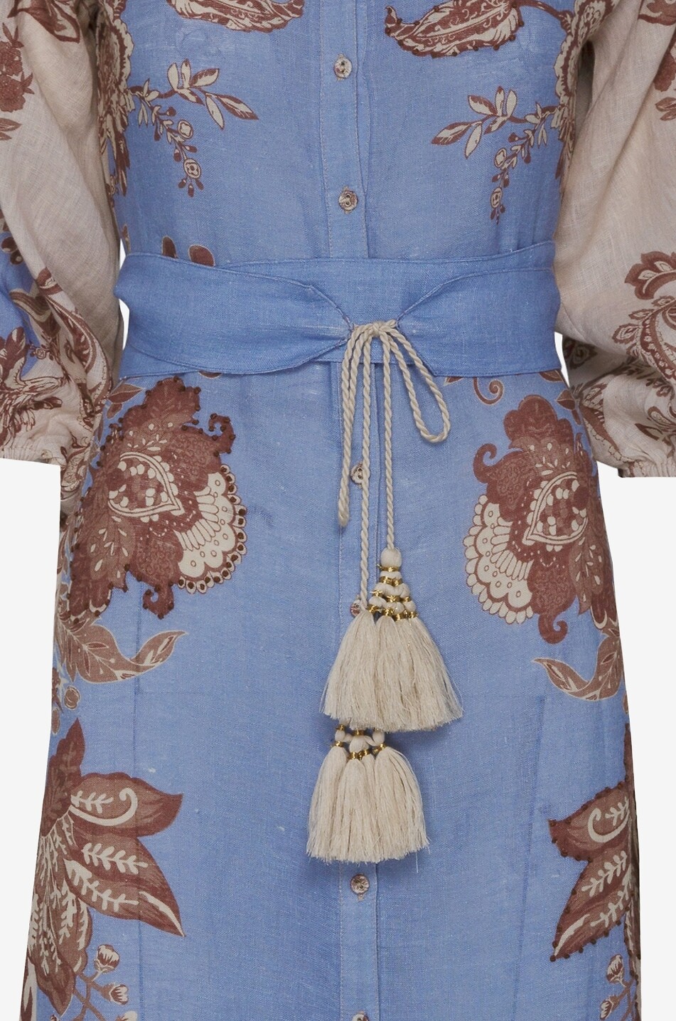 PHILIPPA 1970 René Azul printed linen midi shirt dress Women BLUE 3
