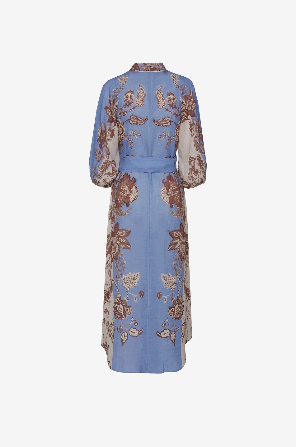 PHILIPPA 1970 René Azul printed linen midi shirt dress Women BLUE 2