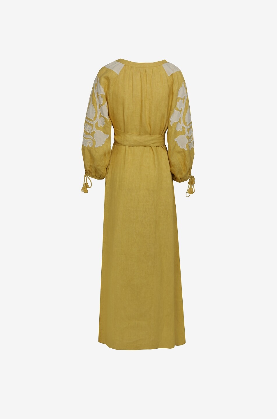 PHILIPPA 1970 Langes Kleid aus besticktem Leinen mit Puffärmeln Keira Damen BUNT 2