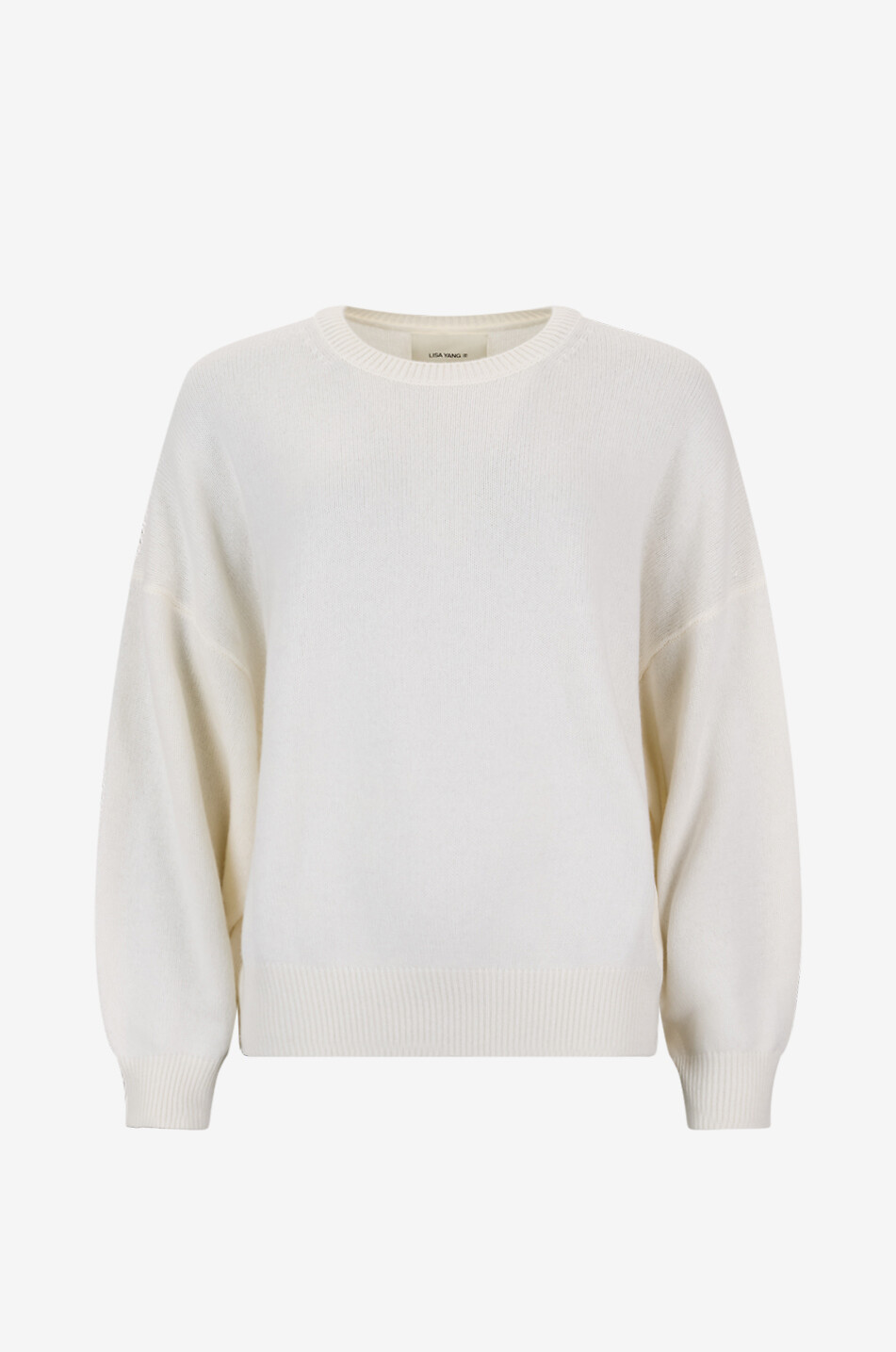 LISA YANG Pull ample en cachemire à col rond Veira Femme BLANC CASSE 1