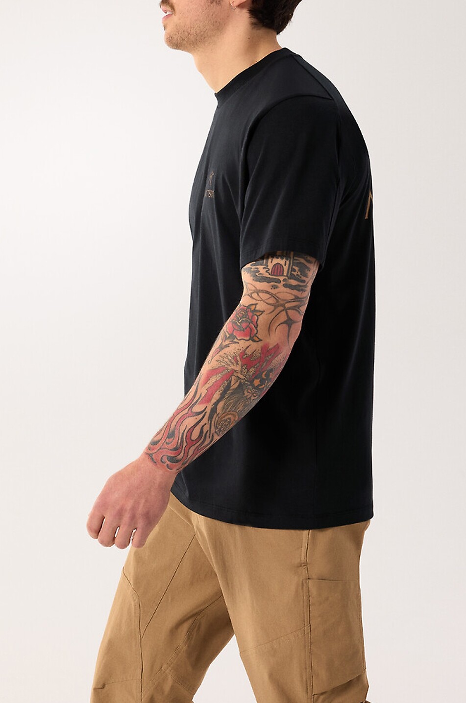 ARC'TERYX Kragg SL printed cotton round-neck t-shirt Men BLACK 3