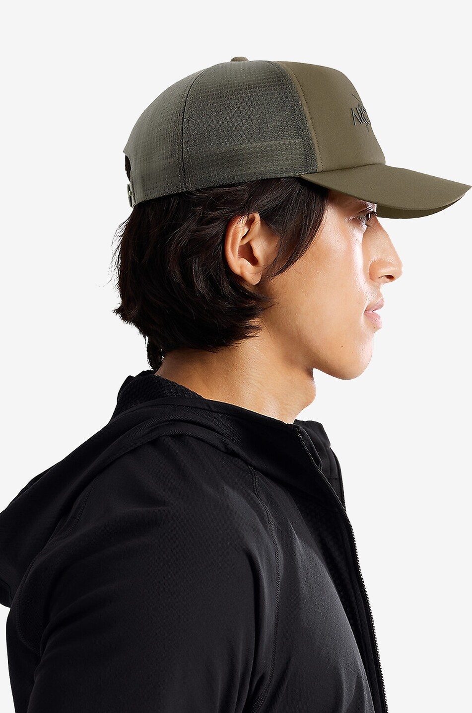 ARC'TERYX Bird Word mesh back trucker cap Men KHAKI 4