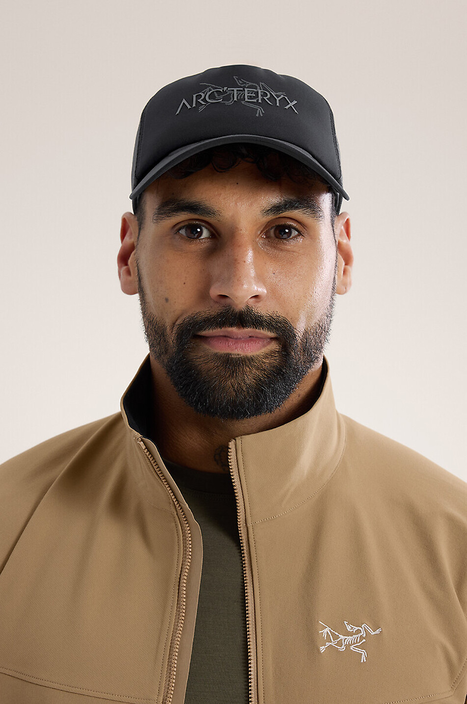 ARC'TERYX Bird Word mesh back trucker cap Men BLACK 3