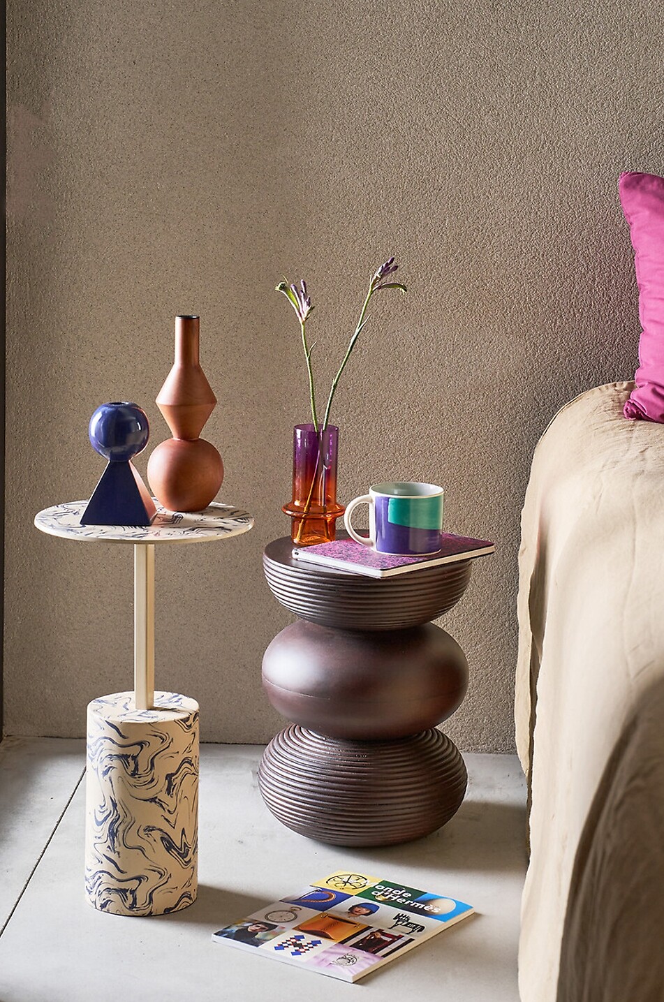 URBAN NATURE CULTURE AMSTERDAM Sten round aluminium side table Home MULTI COLOURED 3