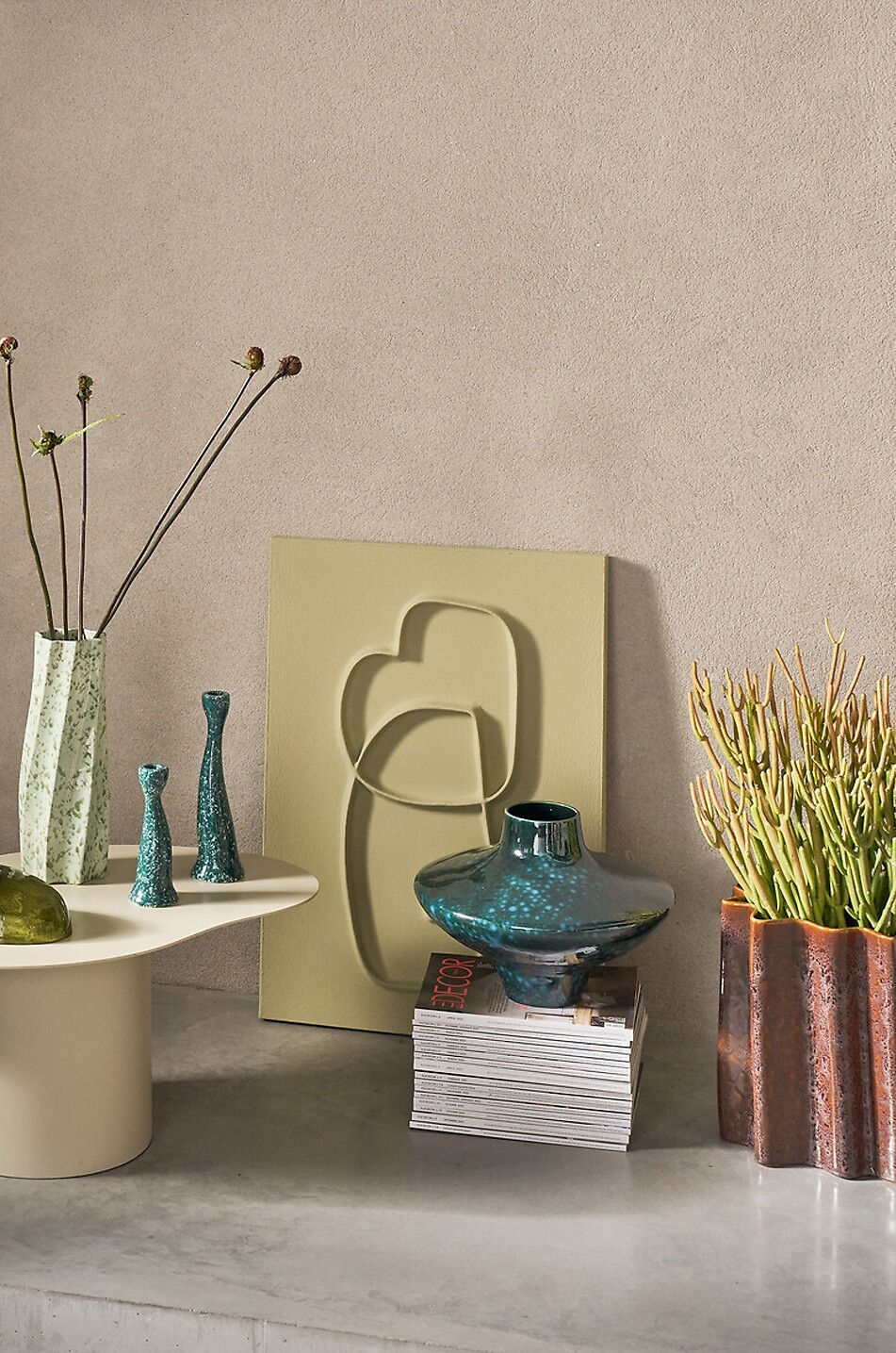 URBAN NATURE CULTURE AMSTERDAM Kerzenhalter aus recycelter Keramik Grace S - H17 Haus BLAU 4