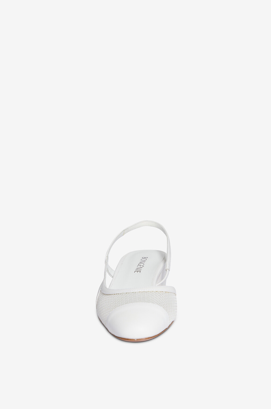 BONGENIE New Ninfa 35 mesh and leather slingback pumps Women WHITE 2