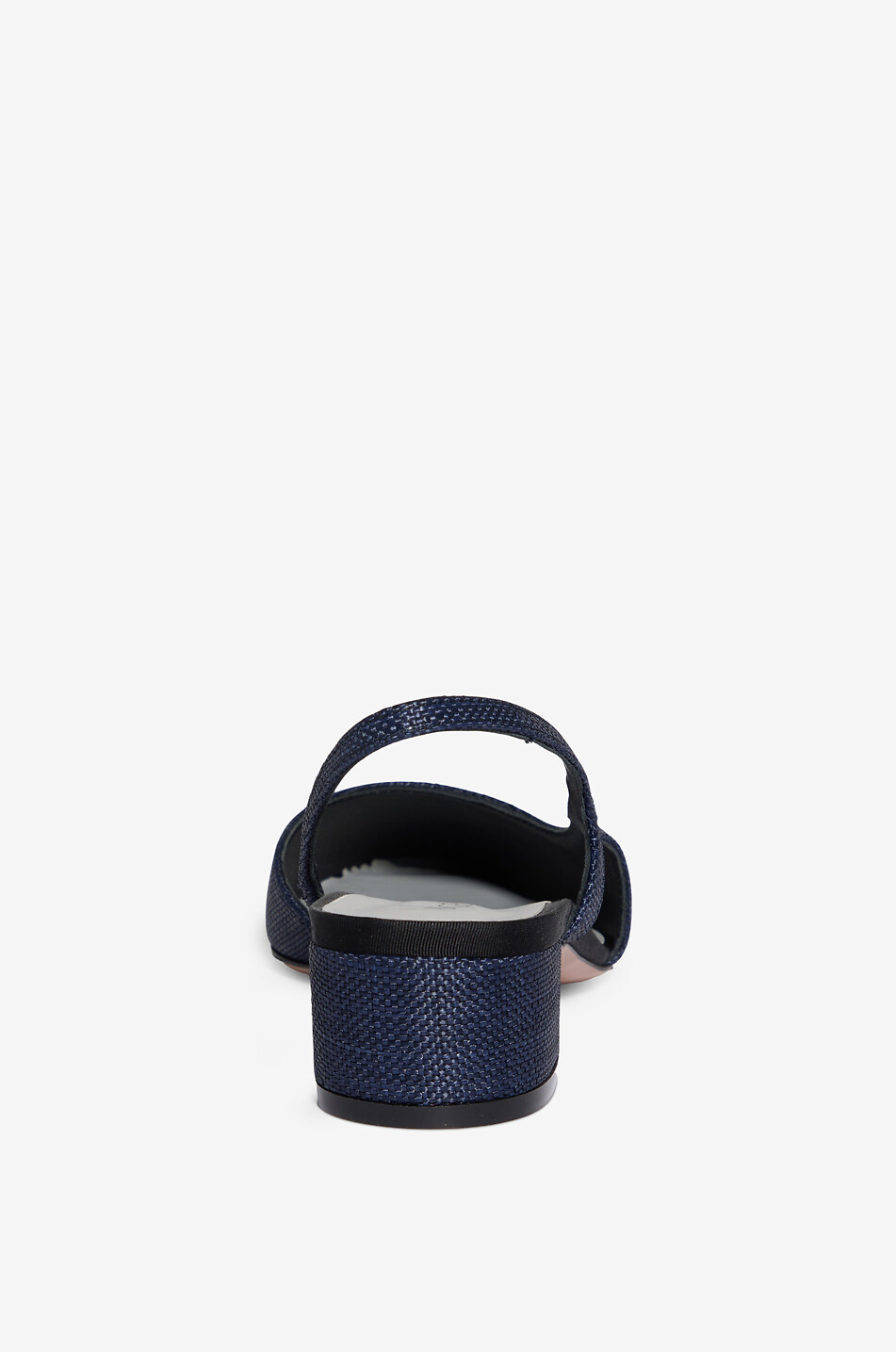 BONGÉNIE Escarpins à bride arrière en toile à franges Acanto Farro Femme BLEU FONCE 4