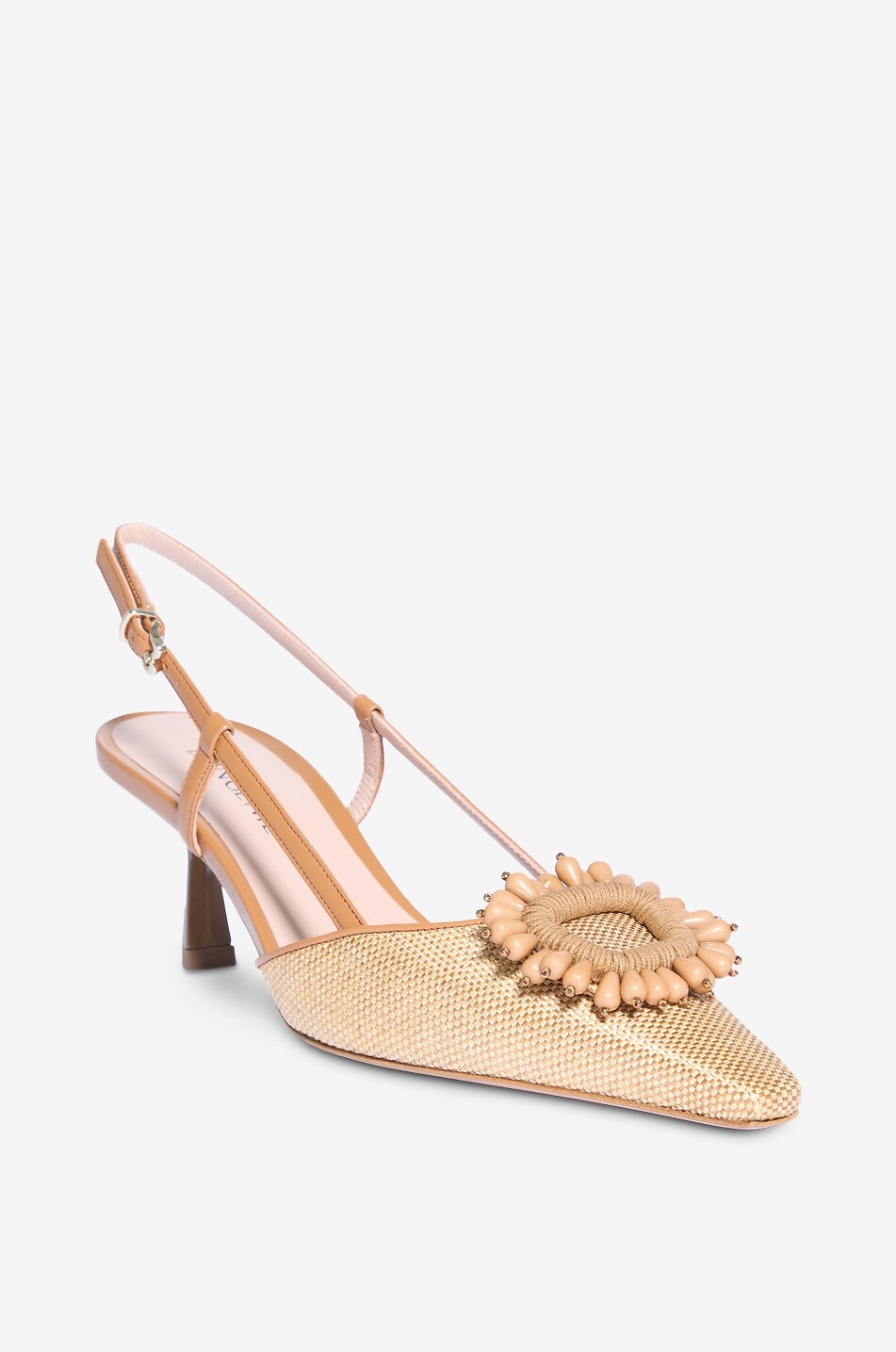 BONGÉNIE Escarpins à bride arrière en toile irisée Ami Femme BEIGE 1