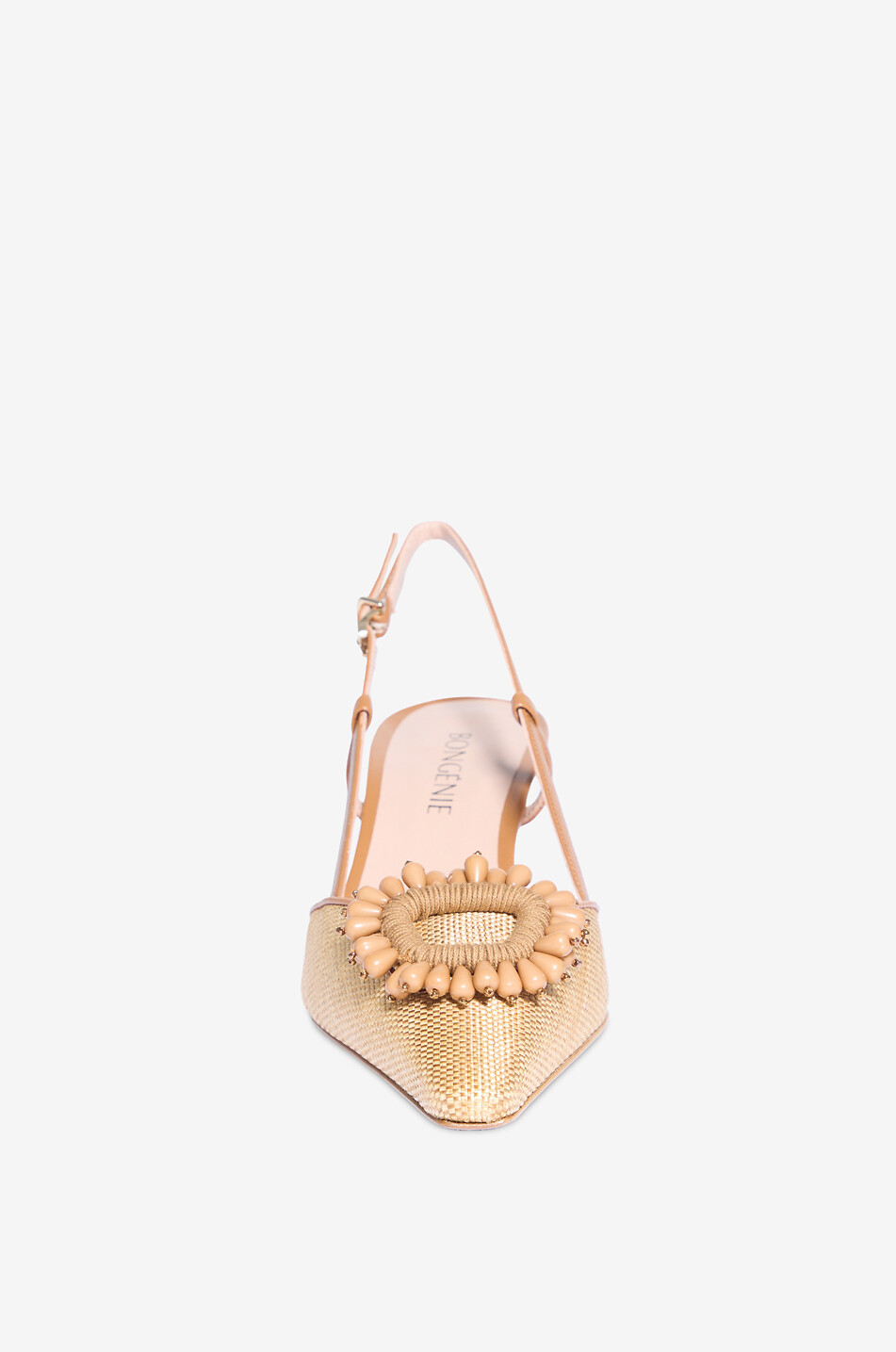 BONGÉNIE Escarpins à bride arrière en toile irisée Ami Femme BEIGE 2