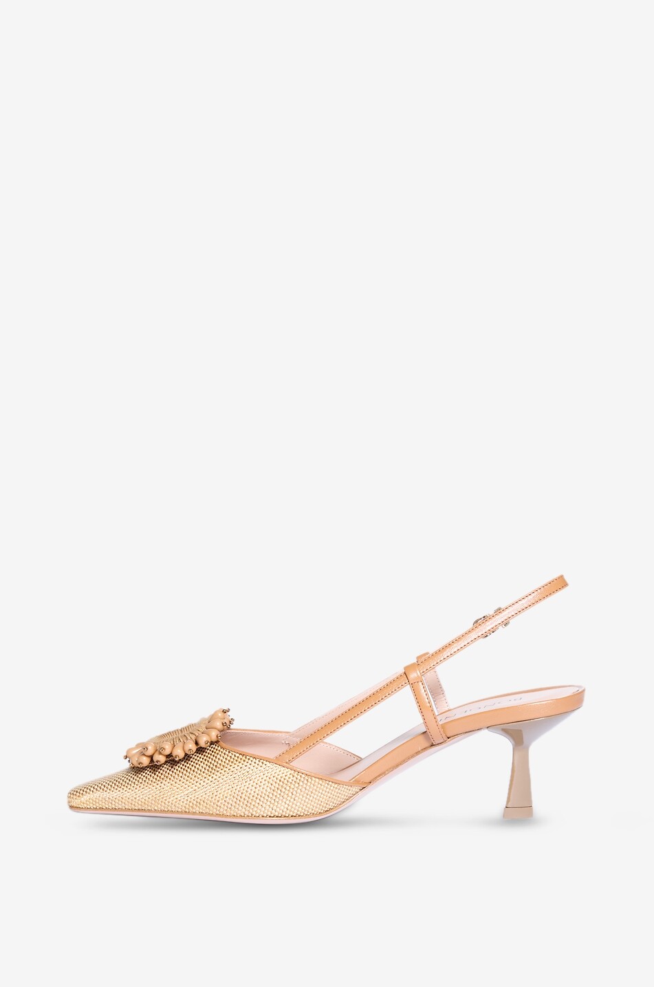 BONGÉNIE Escarpins à bride arrière en toile irisée Ami Femme BEIGE 3