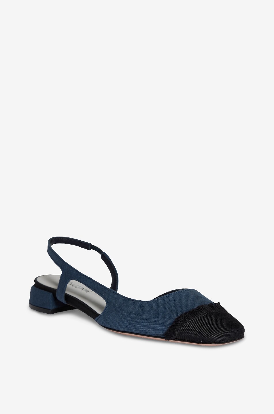 BONGÉNIE Ballerines à bout rond en toile à franges Newila Femme BLEU FONCE 1