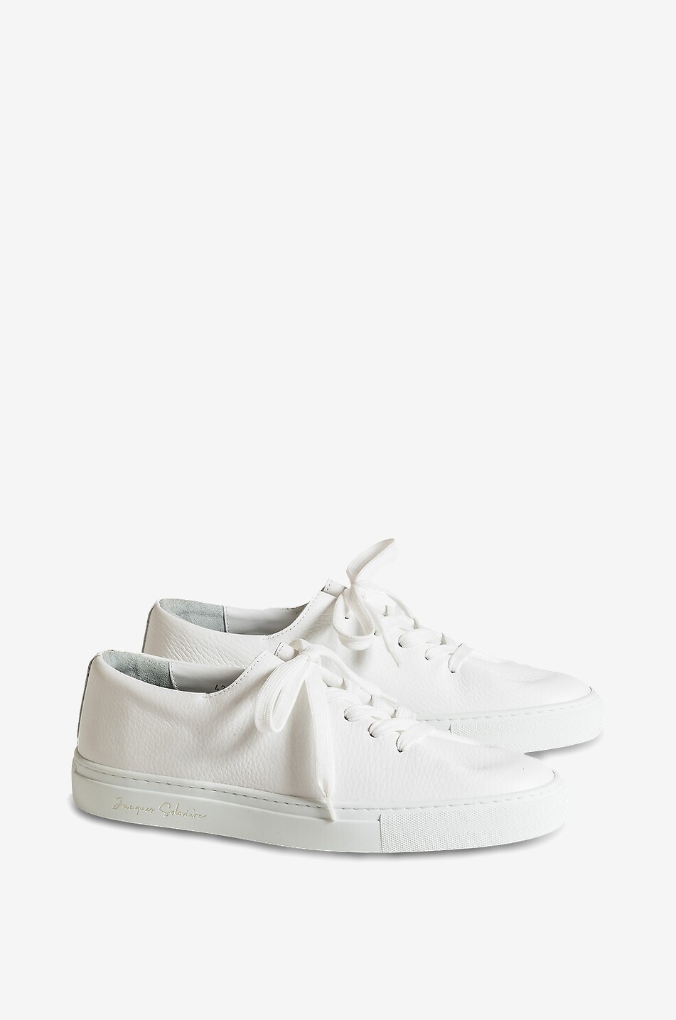 JACQUES SOLOVIERE Hervé grained leather low-top lace-up sneakers Men WHITE 5