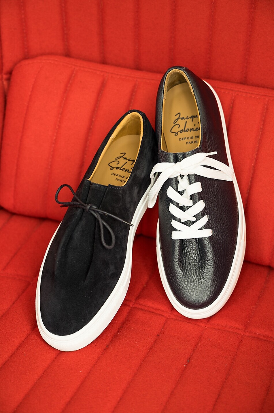 JACQUES SOLOVIERE Sneakers aus Kalbsleder Jim Herren DUNKELBLAU 4