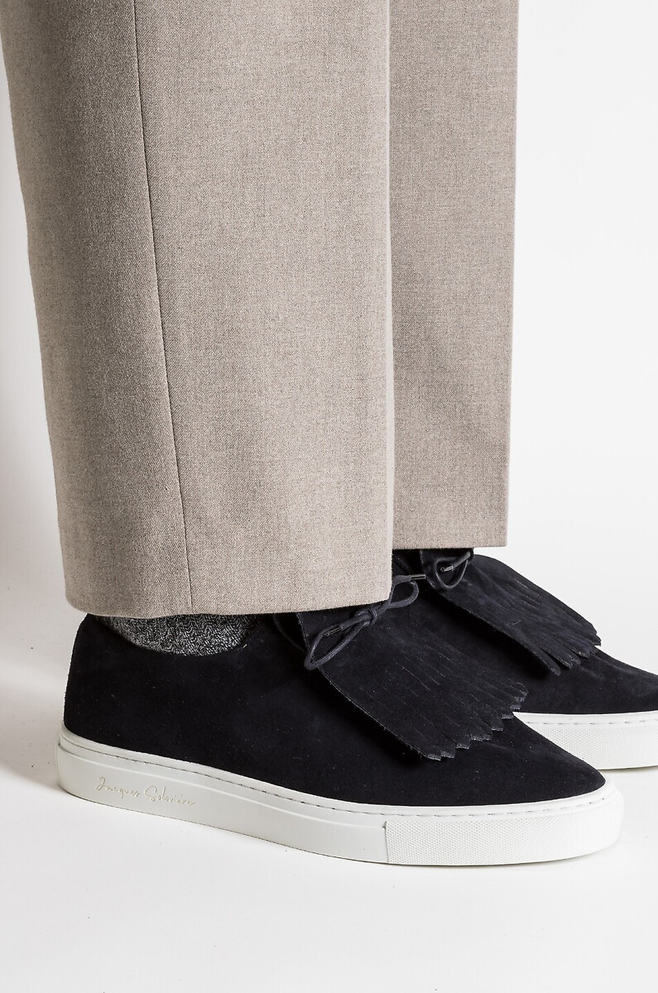 JACQUES SOLOVIERE Sneakers aus Kalbsleder Jim Herren DUNKELBLAU 5