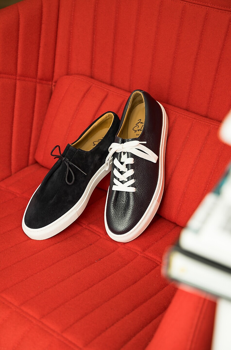 JACQUES SOLOVIERE Sneakers aus Kalbsleder Jim Herren DUNKELBLAU 6