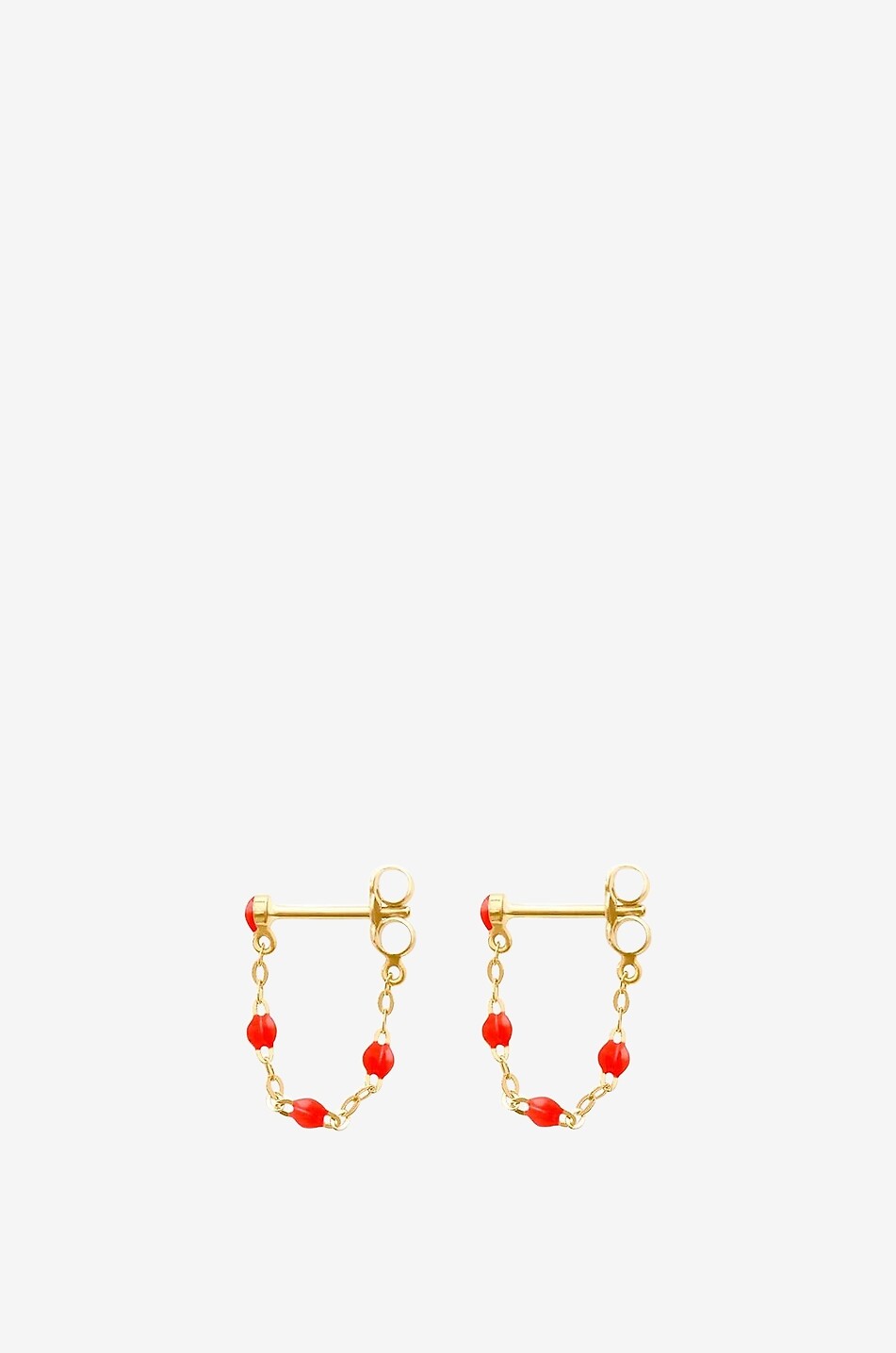 GIGI CLOZEAU Clous d'oreilles en or jaune et résine Classique Gigi - Corail Femme ORANGE FONCÉ 1