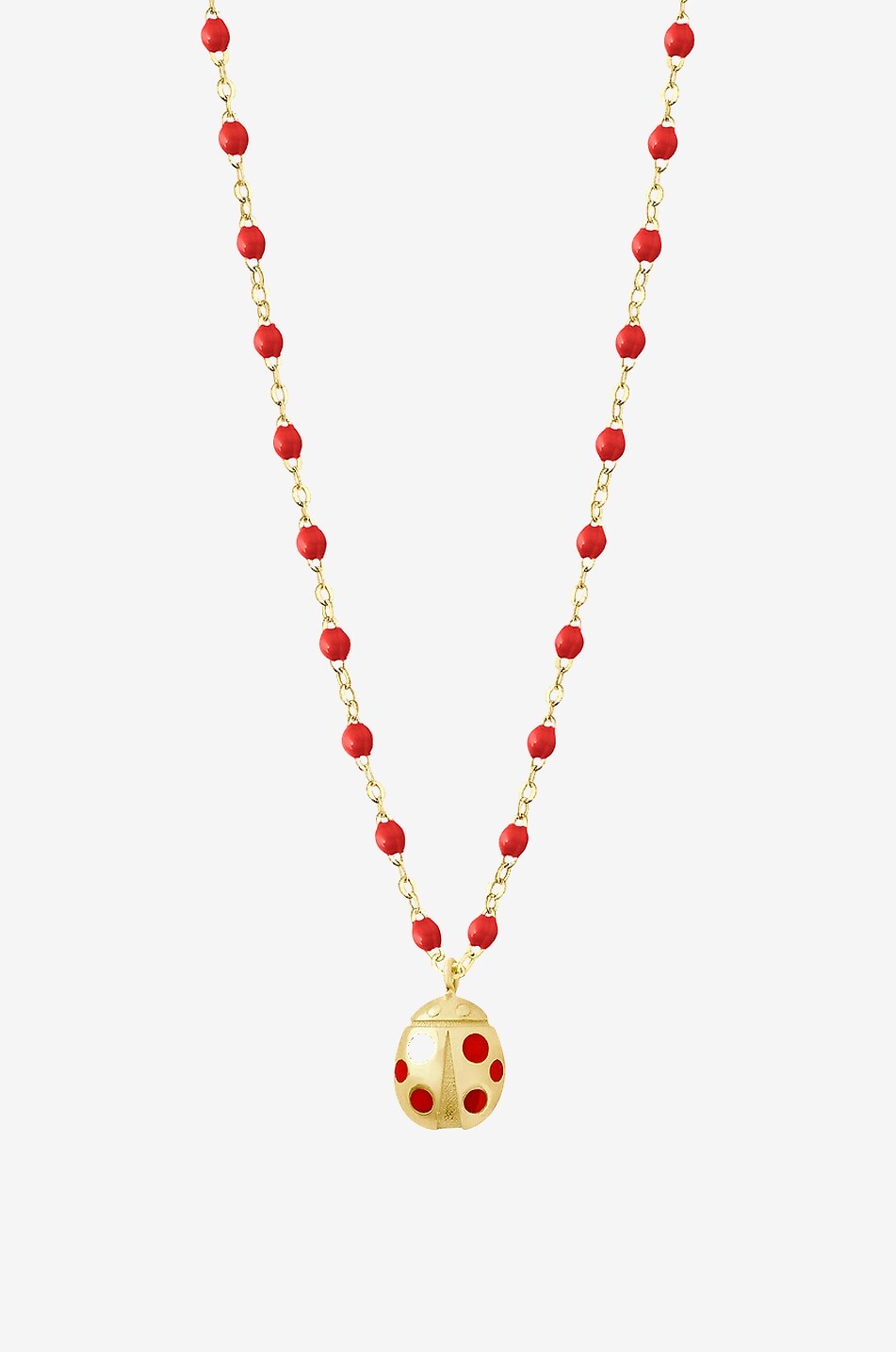 Gelbold-Halskette mit Anhänger Ladybug - Coquelicot