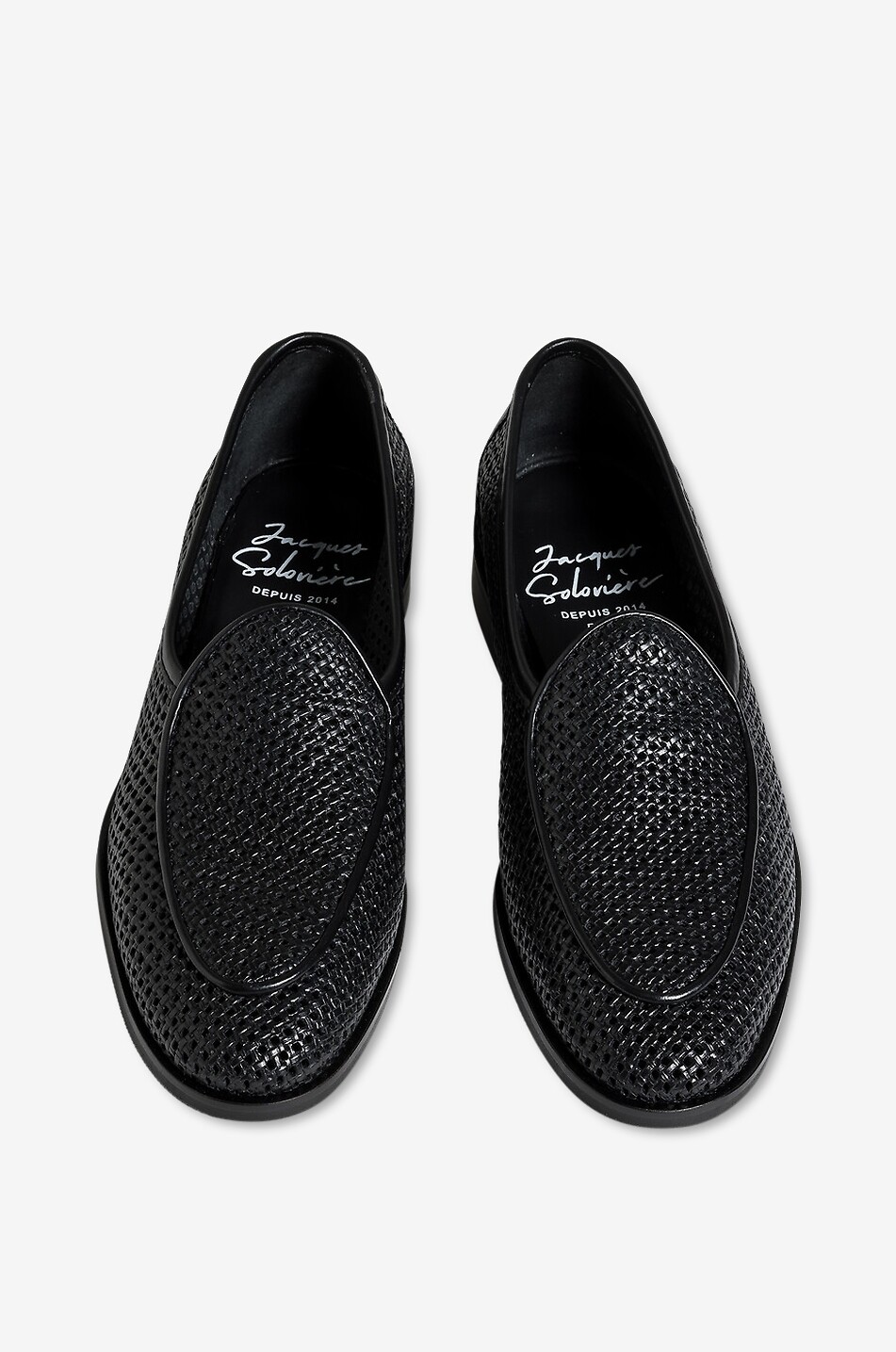 JACQUES SOLOVIERE Jacques New Perfo calfskin leather loafers Men BLACK 2