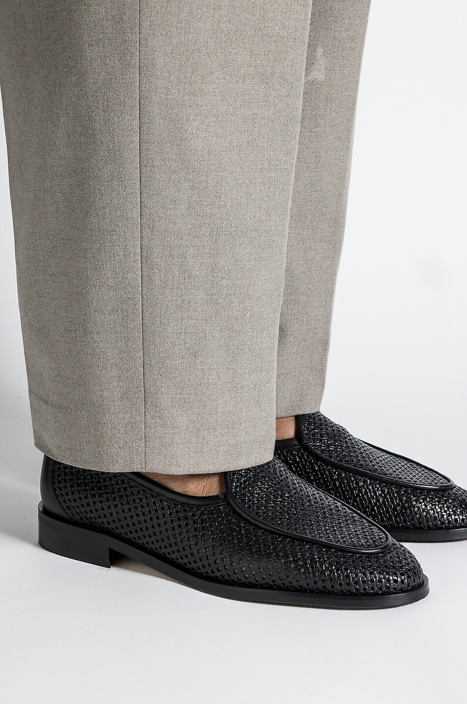 JACQUES SOLOVIERE Jacques New Perfo calfskin leather loafers Men BLACK 3