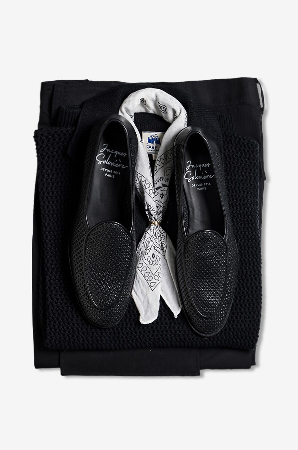 JACQUES SOLOVIERE Jacques New Perfo calfskin leather loafers Men BLACK 4