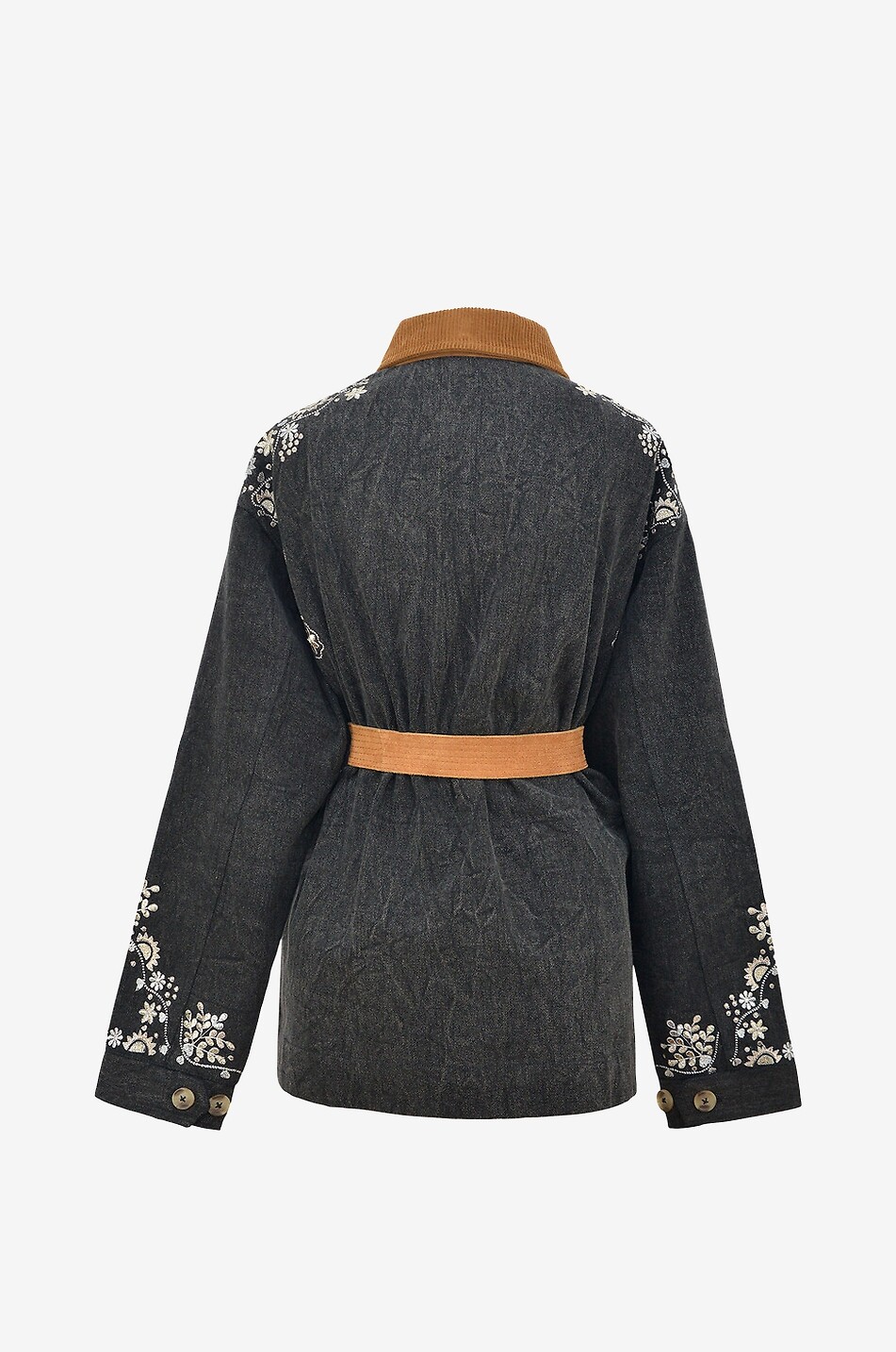 MONOKI Leichte Jacke mit Hemdkragen aus Cord Planet Damen SCHWARZ 2