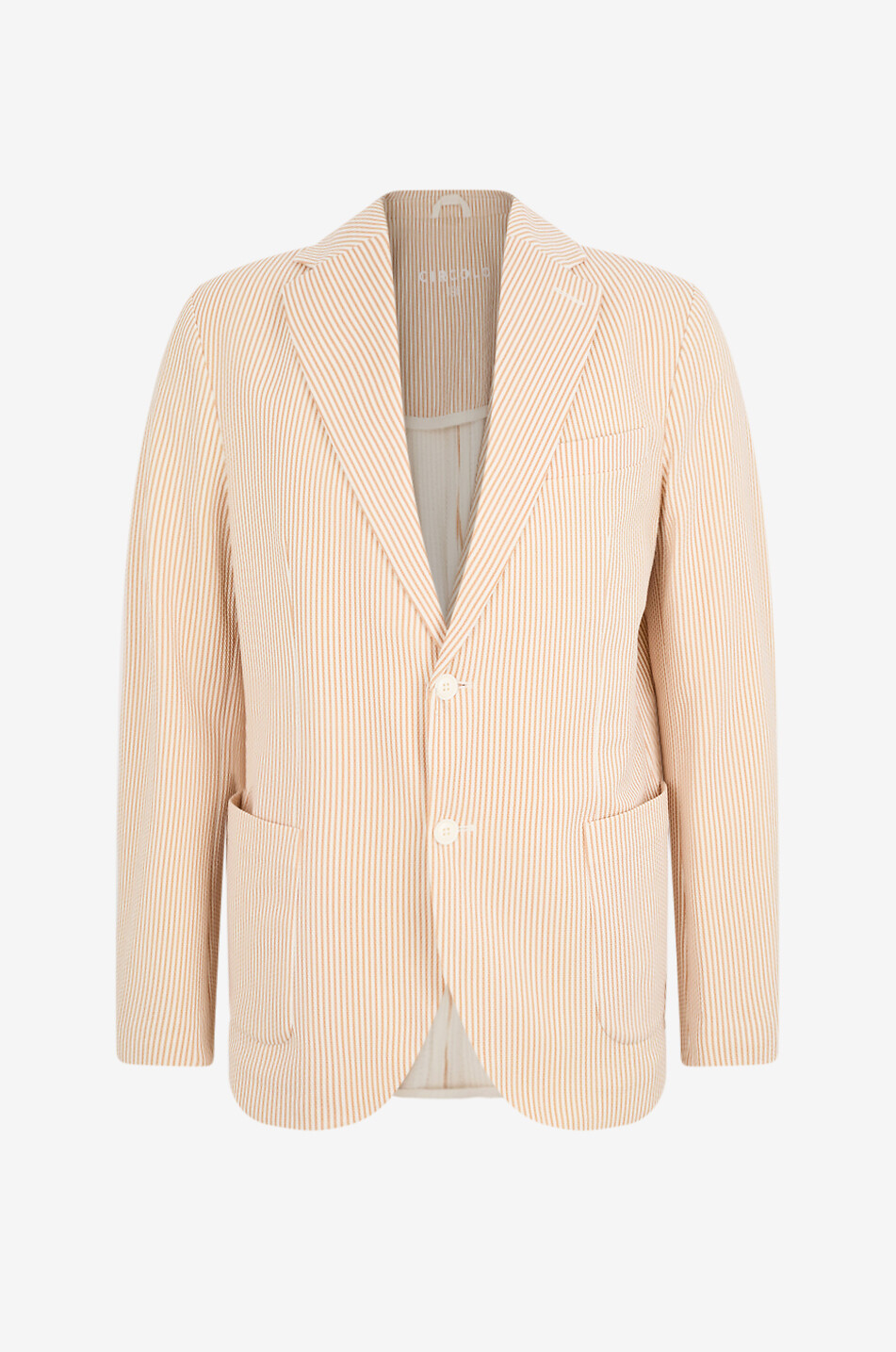 CIRCOLO 1901 Striped cotton stretch single-breasted blazer Men BEIGE 1