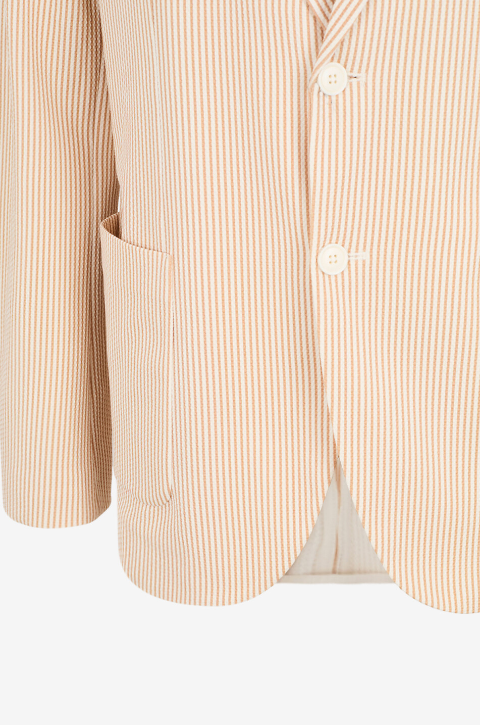 CIRCOLO 1901 Striped cotton stretch single-breasted blazer Men BEIGE 3