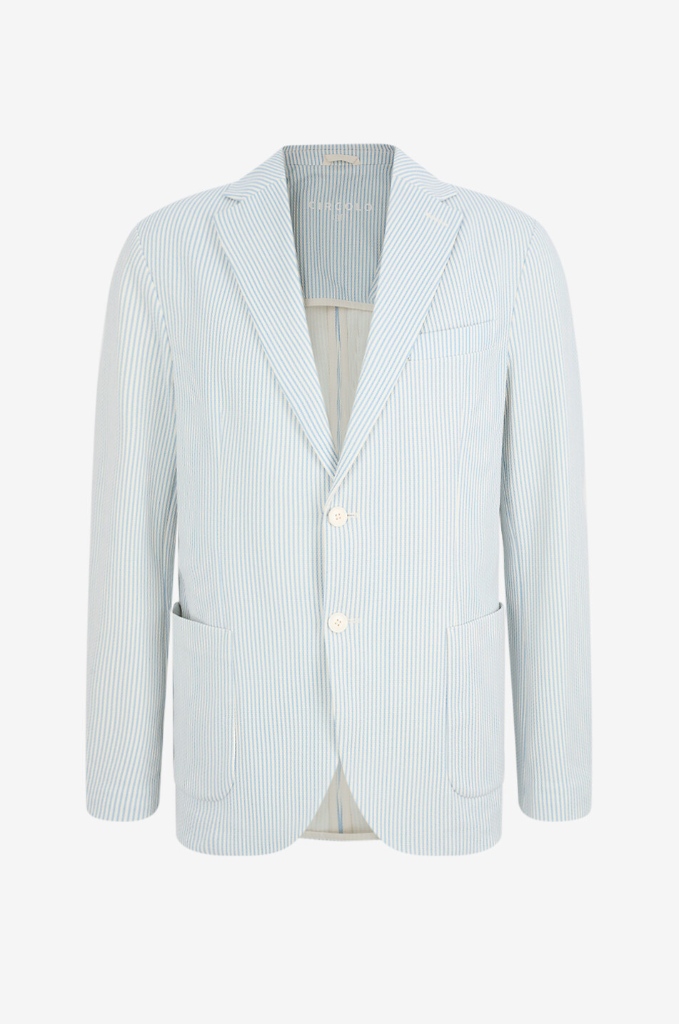 Striped cotton stretch single-breasted blazer
