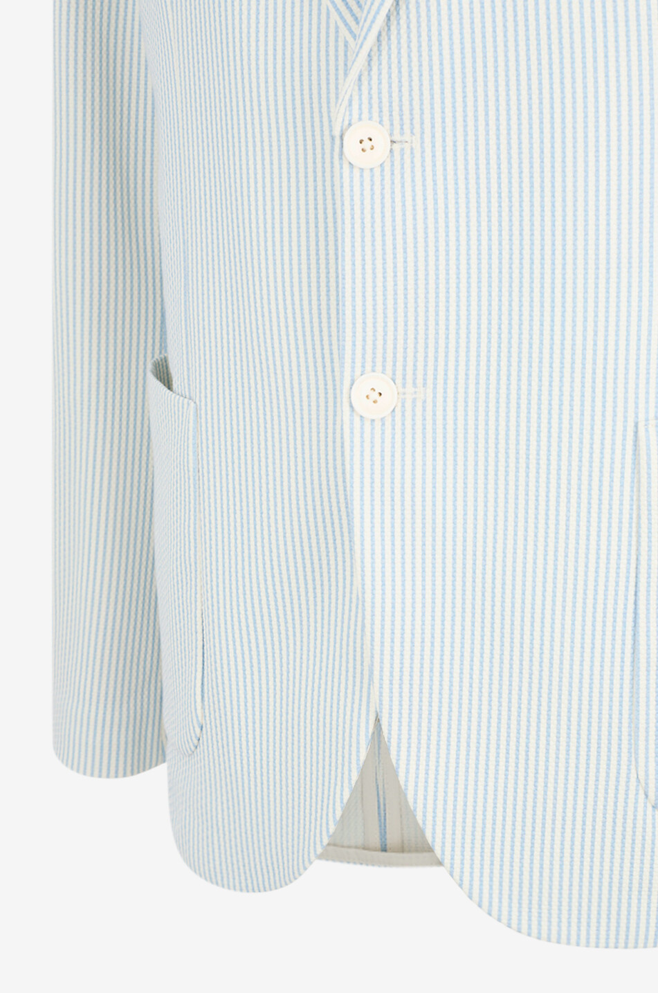 CIRCOLO 1901 Striped cotton stretch single-breasted blazer Men BLUE 3