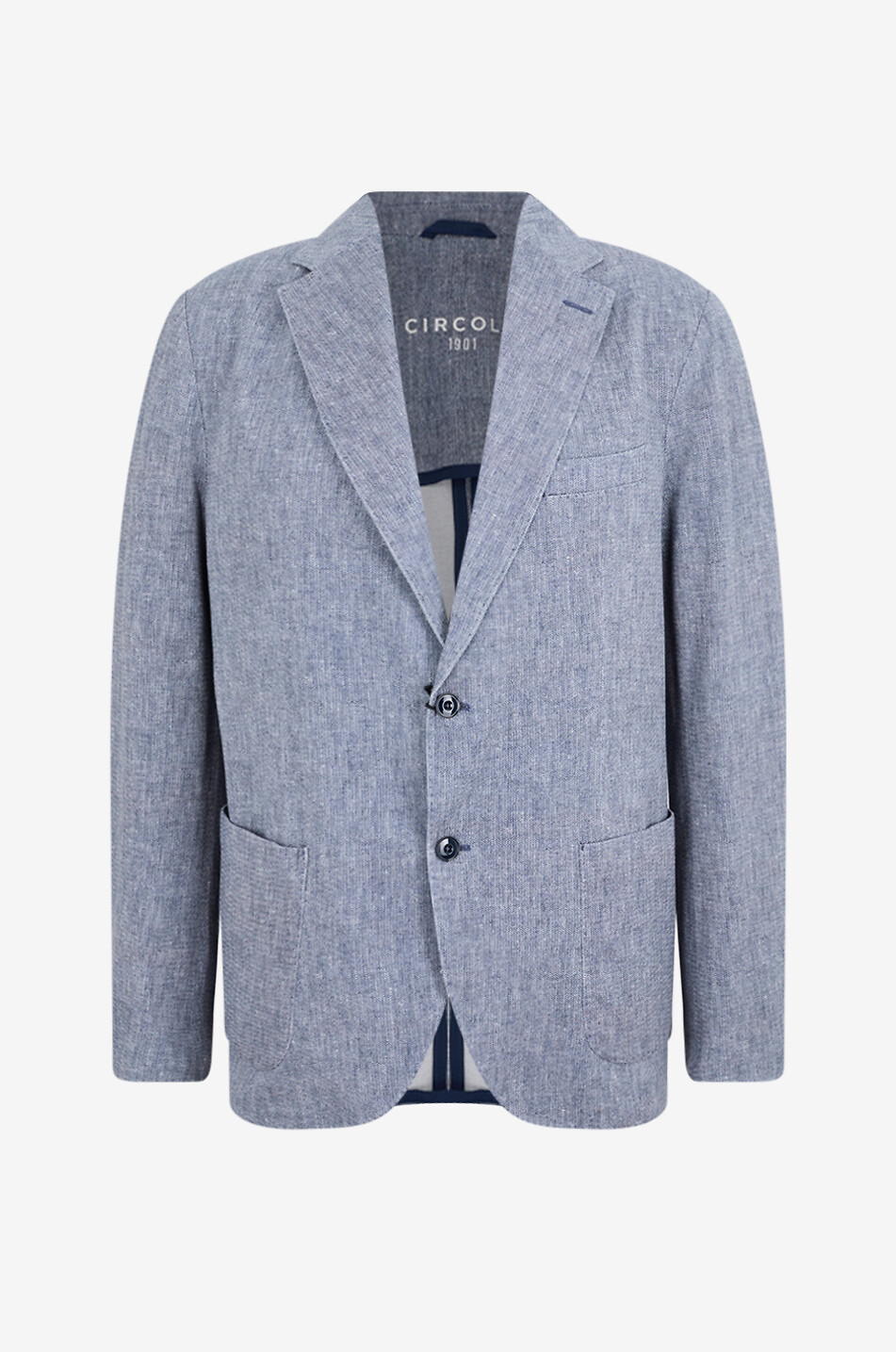 CIRCOLO 1901 Einreihiger Fischgrät-Jersey-Blazer Herren BLAU 1