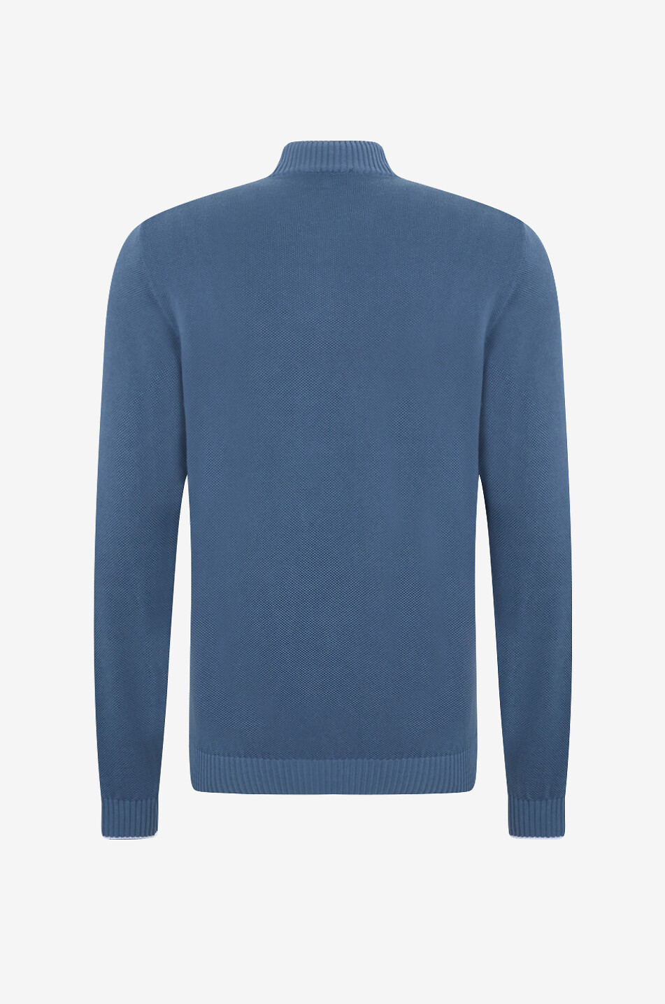 FEDELI Favonio Bahamas half-zip cotton jumper with stand-up collar Men MEDIUM BLUE 2