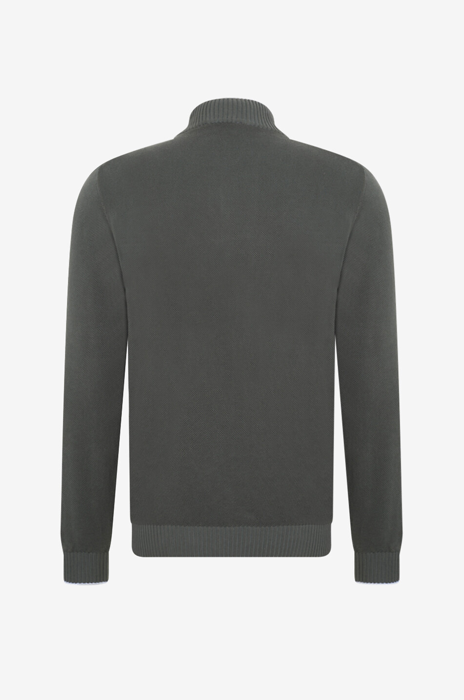 FEDELI Favonio Bahamas half-zip cotton jumper with stand-up collar Men DARK GREEN 2