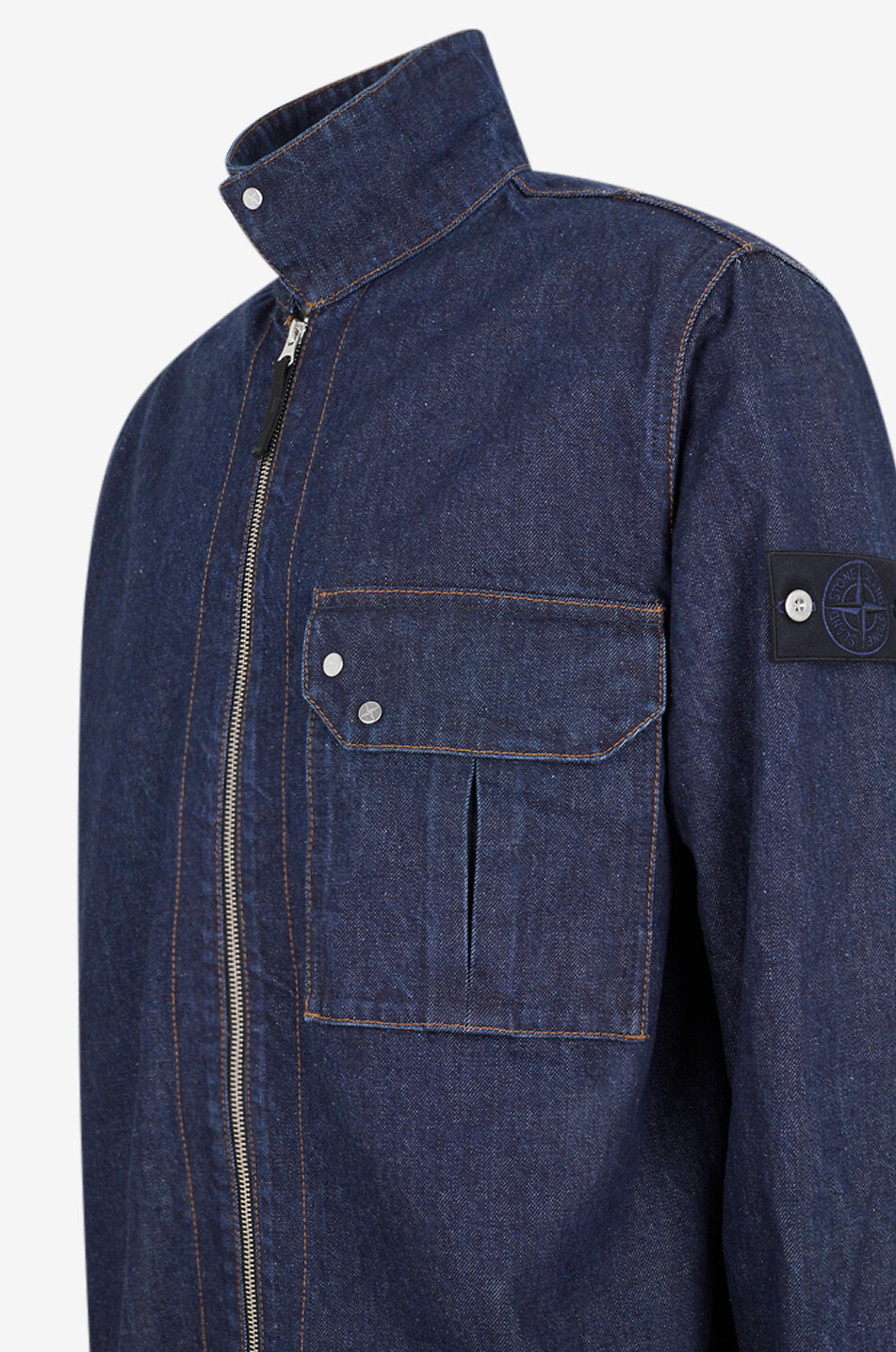 STONE ISLAND Weite Hemdjacke 1200002 Indigo Denim-Rinced Herren BLAU 3