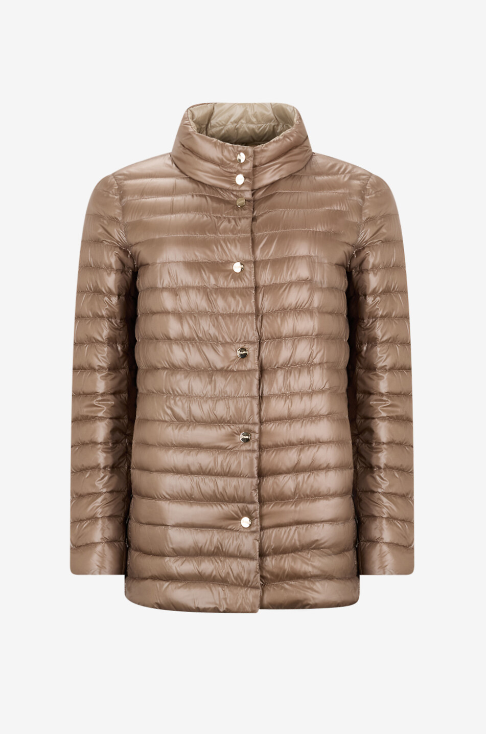 HERNO Doudoune réversible à col montant Femme Beige Foncé 1