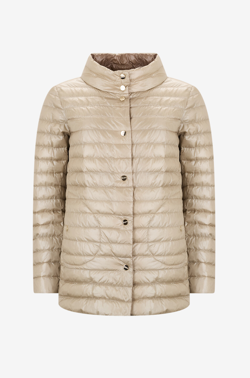 HERNO Doudoune réversible à col montant Femme Beige Foncé 2