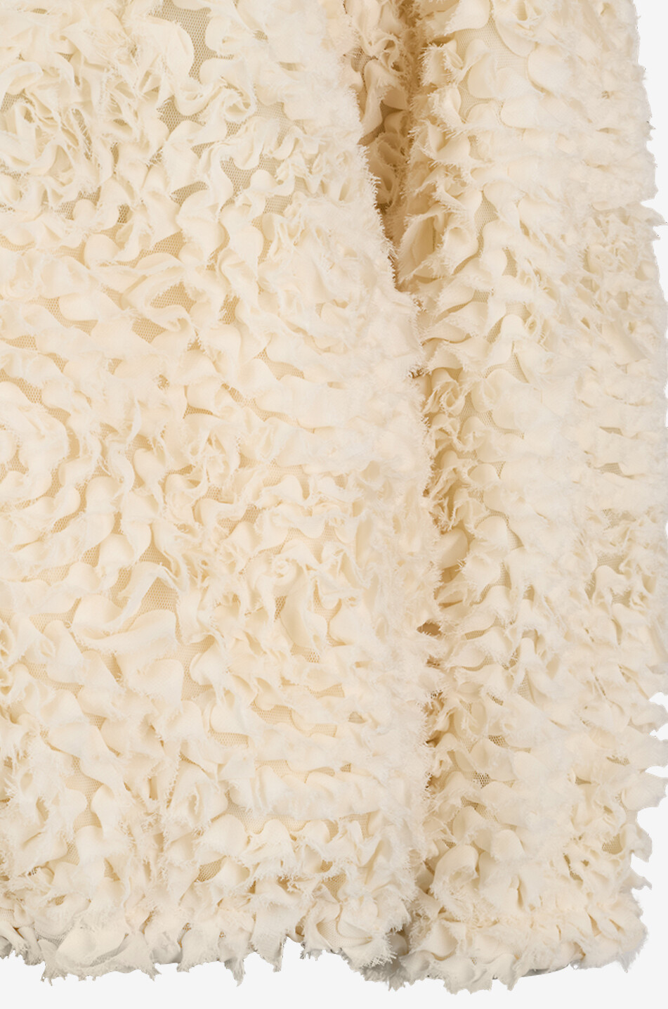 HERNO Lightweight short round-neck jacket with tulle embellishment Women EGGSHELL 3