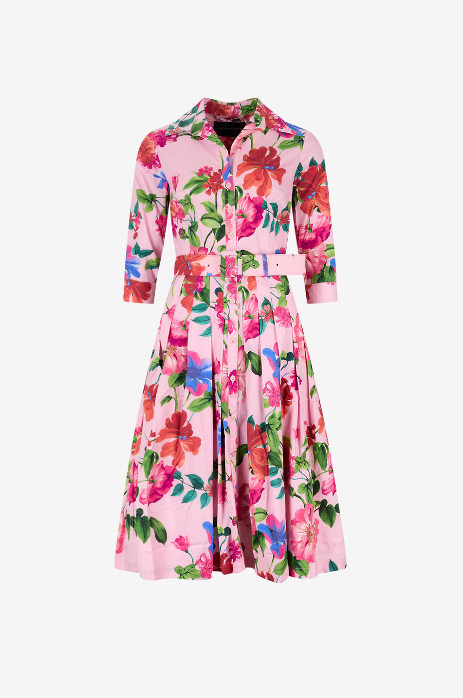 SAMANTHA SUNG Audrey Fiori Florance cotton midi shirt dress Women LIGHT PINK 1