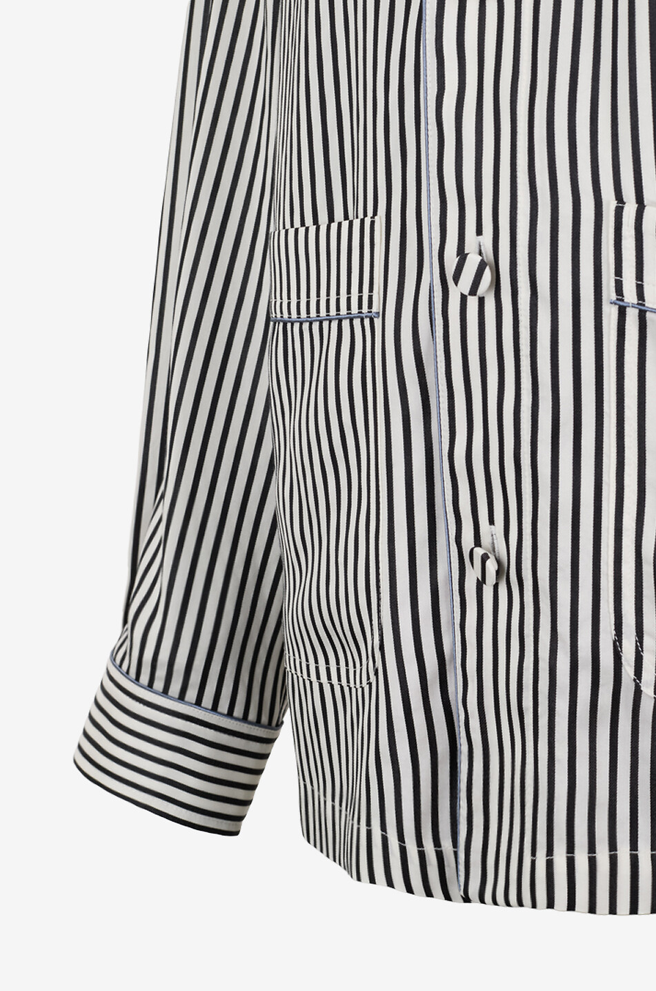 TOM FORD Chemise de pyjama à rayures en soie Femme NOIR 3