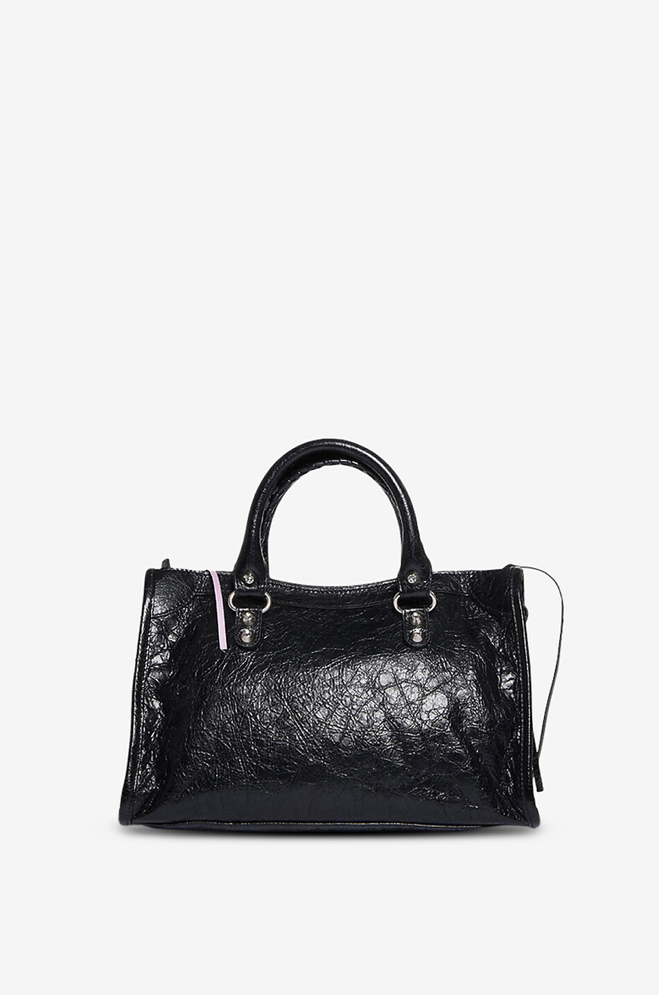 BALENCIAGA Sac à main en cuir effet froissé Le City S Femme NOIR 3