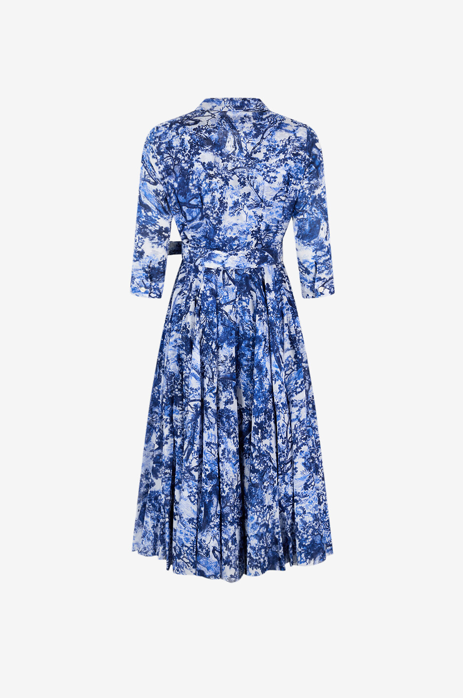 SAMANTHA SUNG Aster Musola Safari Toile de Jouy cotton flared midi shirt dress Women BLUE 2