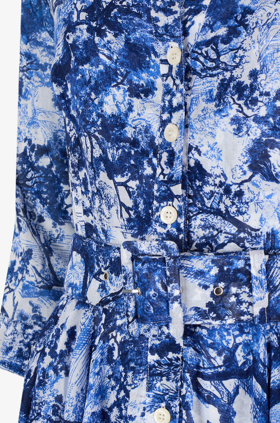 SAMANTHA SUNG Aster Musola Safari Toile de Jouy cotton flared midi shirt dress Women BLUE 3