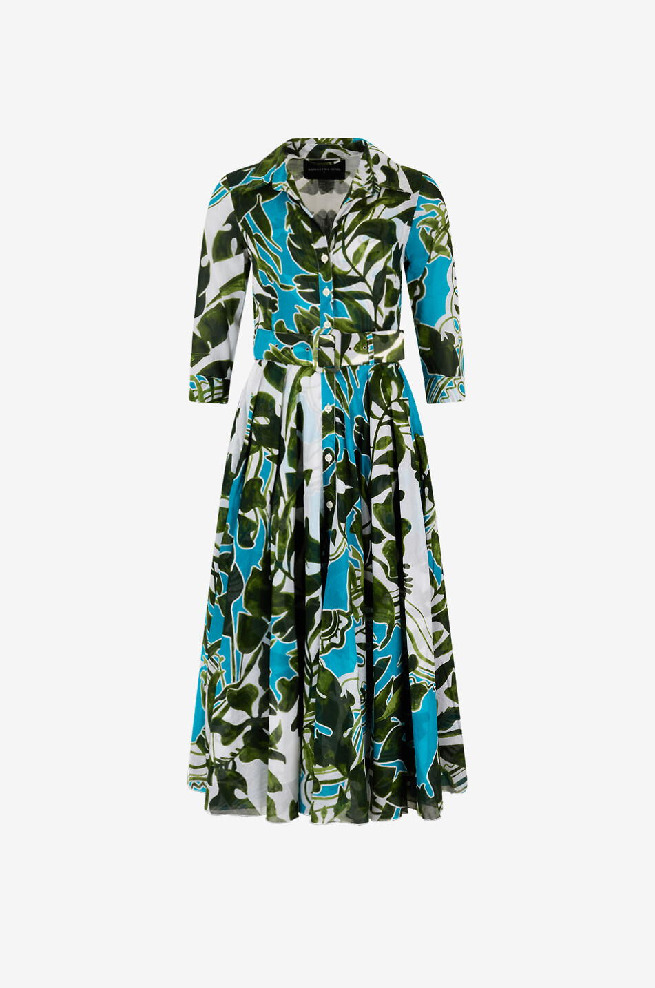 SAMANTHA SUNG Aster Musola Como Lake cotton midi shirt dress Women MULTI COLOURED 1